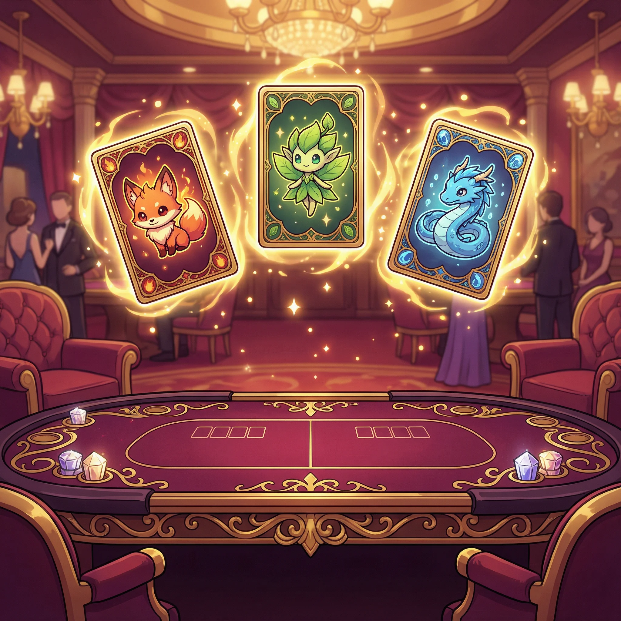 Cartas de bacará con diseño elegante y efectos dorados